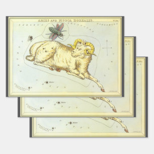 Aries Ram, Vintage Constellation, Urania's Mirror Wrapping Paper Sheet
