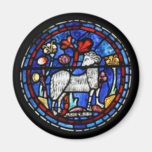 Aries Ram Year Gothic Stained Glass Windows M 1 Magnet