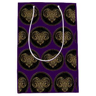 Aries Ram Zodiac March April Birthday Medium Gift Bag