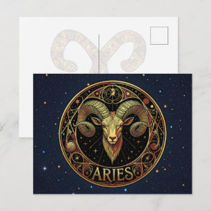 Aries Ram Zodiac Symbol Postcard