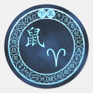 Aries/Rat Classic Round Sticker