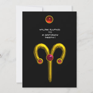 ARIES RUBY ,  bright yellow black red Invitation