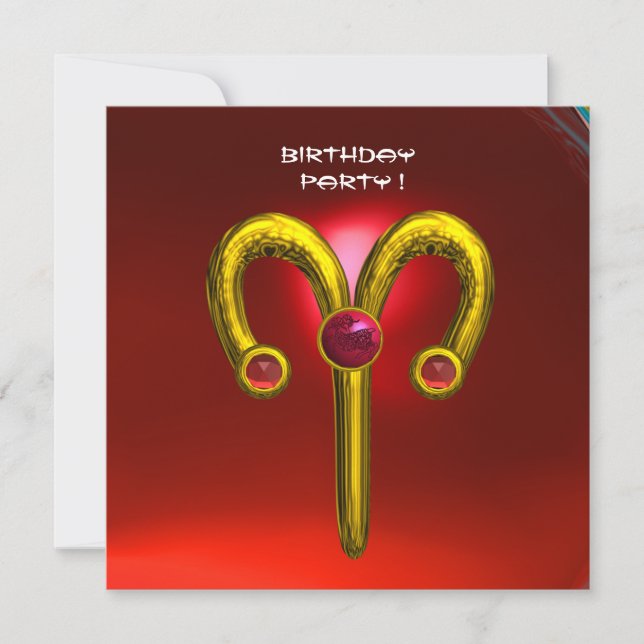 ARIES RUBY ,  bright yellow  red Announcement (Front)