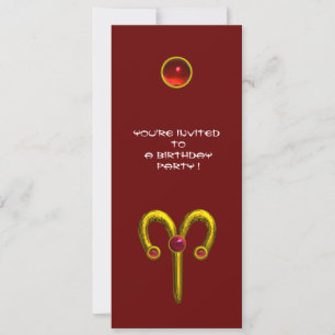 ARIES RUBY , bright yellow red Invitation