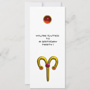 ARIES RUBY ,  bright yellow white red Invitation