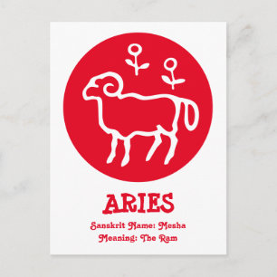 Aries Sanskrit Postcard
