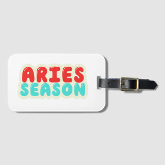 Aries season luggage tag