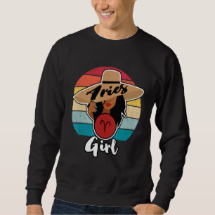 Aries Sign Girl Queen Happy Birthday March April Sweatshirt