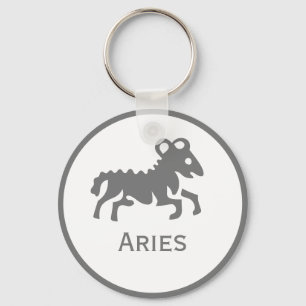 Aries Sign of the Zodiac Design Key Ring