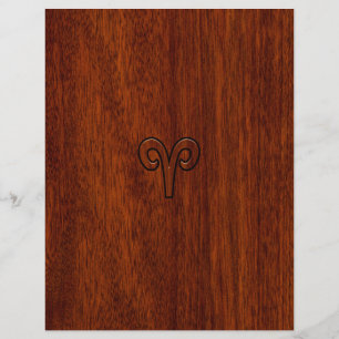 Aries Sign on Mahogany like print decor