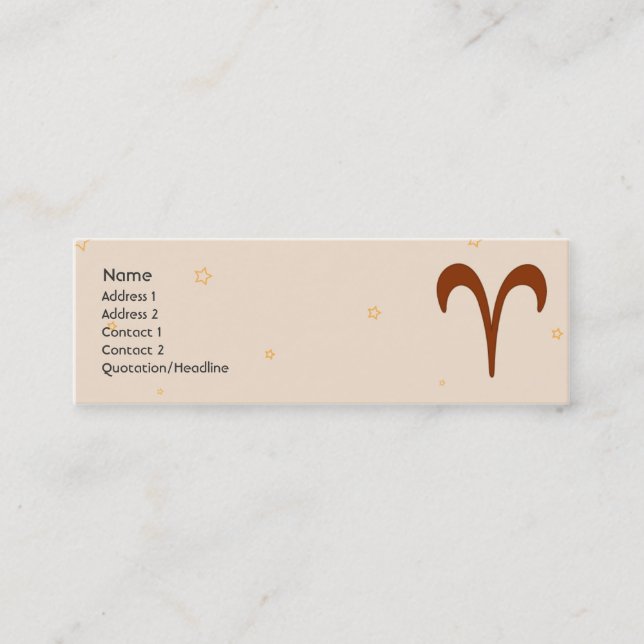 Aries - Skinny Mini Business Card (Front)