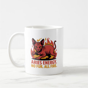 Aries Sphynx Cat Fire Zodiac Illustration Coffee Mug