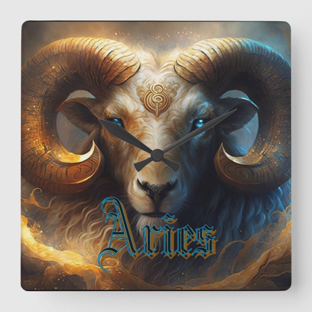 Aries Square Wall Clock (Front)