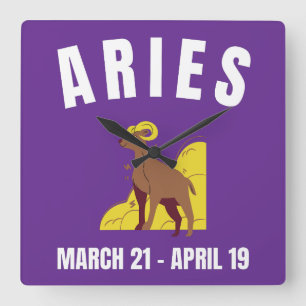 Aries star sign T-Shirt Square Wall Clock