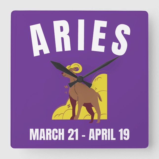 Aries star sign T-Shirt Square Wall Clock (Front)