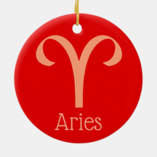 Aries Sun Sign Zodiac Symbol Ceramic Ornament
