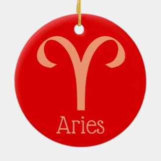 Aries Sun Sign Zodiac Symbol  Ceramic Ornament