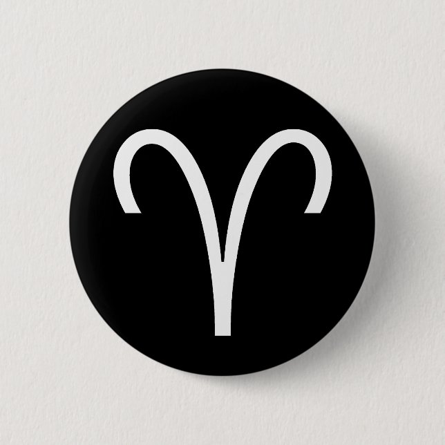 Aries Symbol 6 Cm Round Badge (Front)