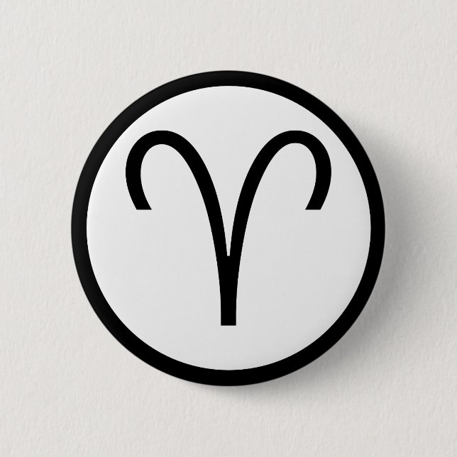 Aries Symbol 6 Cm Round Badge (Front)