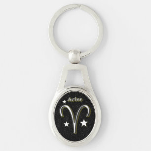 Aries symbol key ring