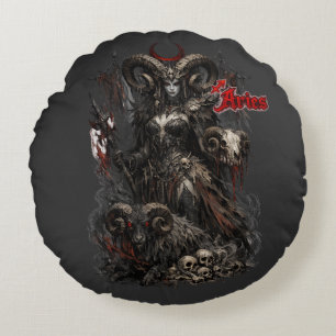 Aries — The Horned Harbinger Round Cushion