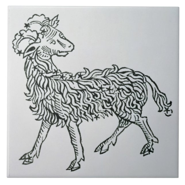 Aries (the Ram) an illustration from the 'Poeticon Tile (Front)