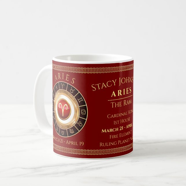Aries - The Ram Astrological Sign Coffee Mug (Front Left)
