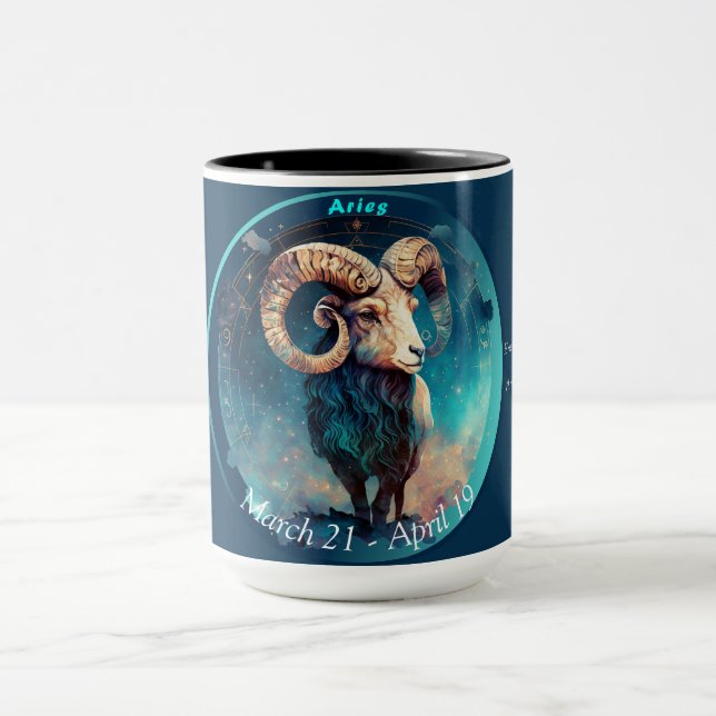 Aries the Ram Customisable "March 21 - April 19" Mug (Center)