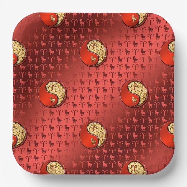 Aries the Ram Paper Plate (Front)
