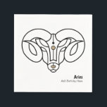 Aries the ram personalized trinket napkin<br><div class="desc">Celebrate your next zodiac themed birthday party for Aries the Ram in modern gold and black. Aries astrology zodiac star sign horoscope black and gold stylized ram with zodiac star sign name in a stylish black font. A unique birthday party themed table item keepsake for someone celebrating a birthday under...</div>