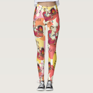 Aries the Ram sporty Zodiac sign Leggings