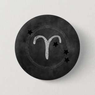 Aries the Ram zodiac constellation stars grey 6 Cm Round Badge