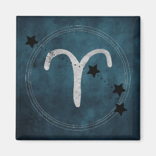 Aries the Ram zodiac constellation teal  Magnet