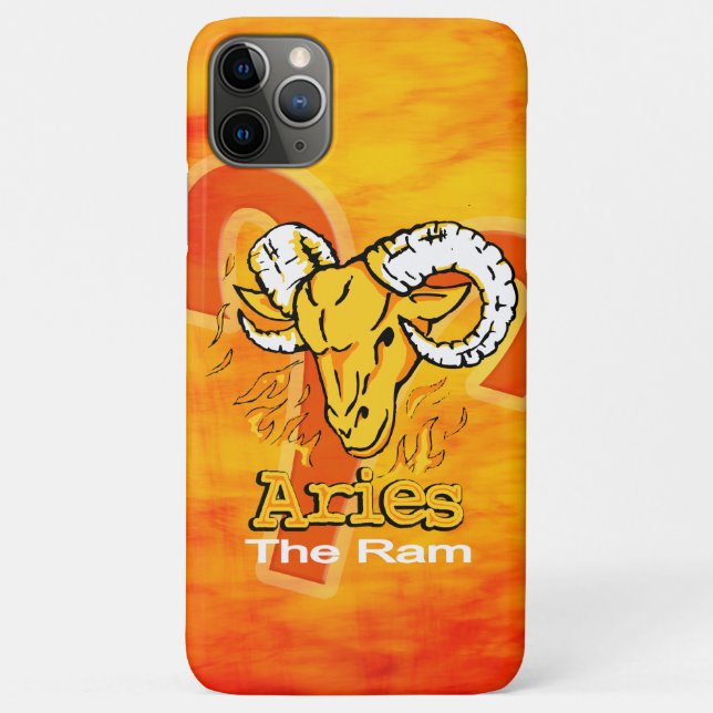 Aries The Ram zodiac fire orange flame Case-Mate iPhone Case (Back)