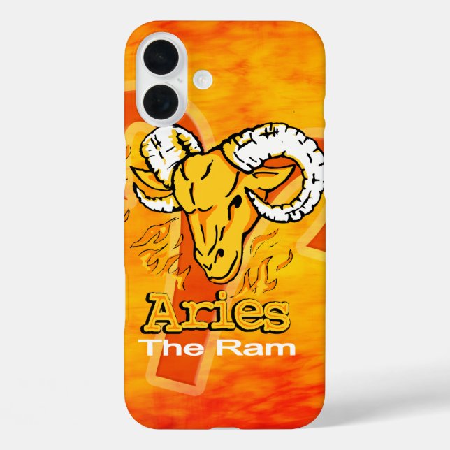 Aries The Ram zodiac fire orange red Case-Mate iPhone Case (Back)