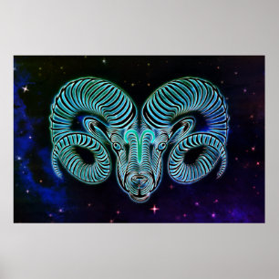 aries the ram zodiac poster