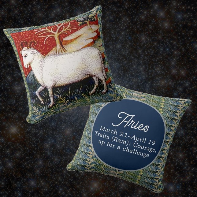 Aries the Ram Zodiac Sign Birthday Party Cushion (Creator Uploaded)
