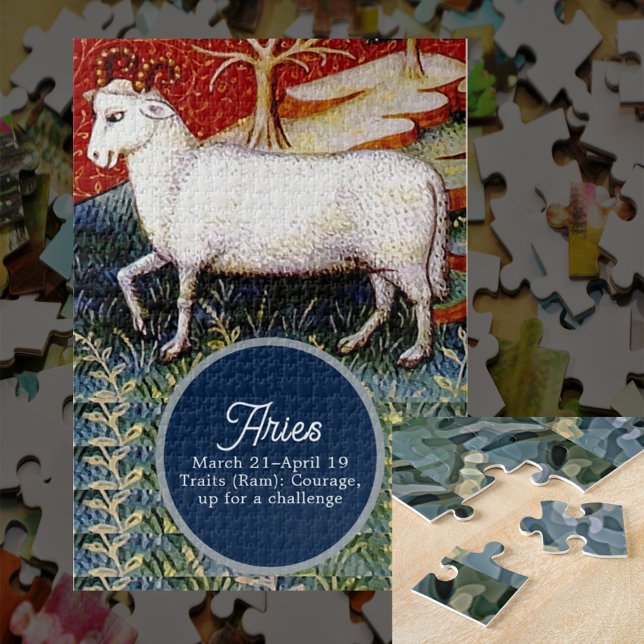 Aries the Ram Zodiac Sign Birthday Party Jigsaw Puzzle (Creator Uploaded)