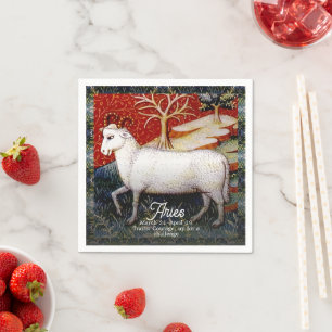 Aries the Ram Zodiac Sign Birthday Party Napkin