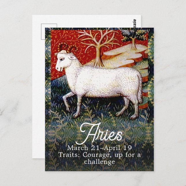 Aries the Ram Zodiac Sign Birthday Party Postcard (Front/Back)