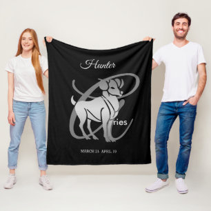 Aries the Ram - Zodiac Sign Fleece Blanket