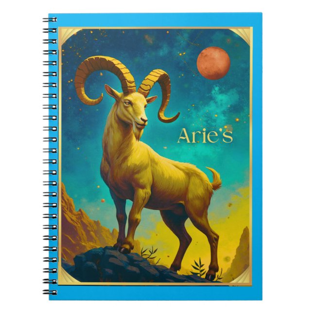 Aries the Ram Zodiac Sign Notebook (Front)