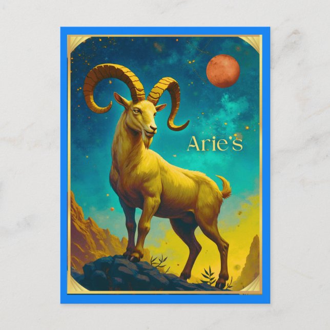 Aries the Ram Zodiac Sign Postcard (Front)