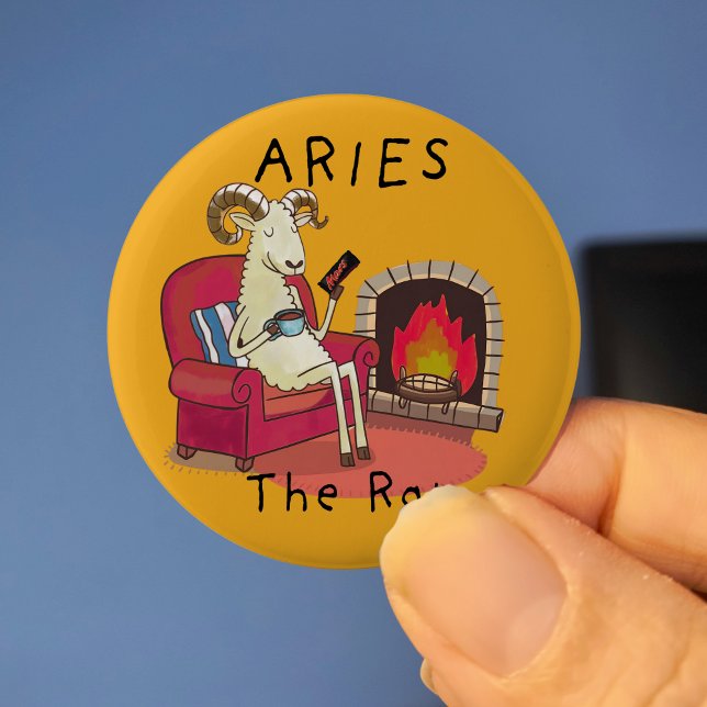 Aries the Ram zodiac star constellation 6 Cm Round Badge (Creator Uploaded)