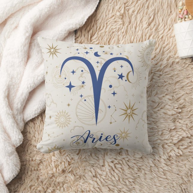 Aries Throw Pillow (Blanket)
