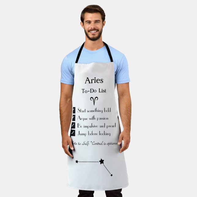 Aries – To-Do List Apron (Worn)