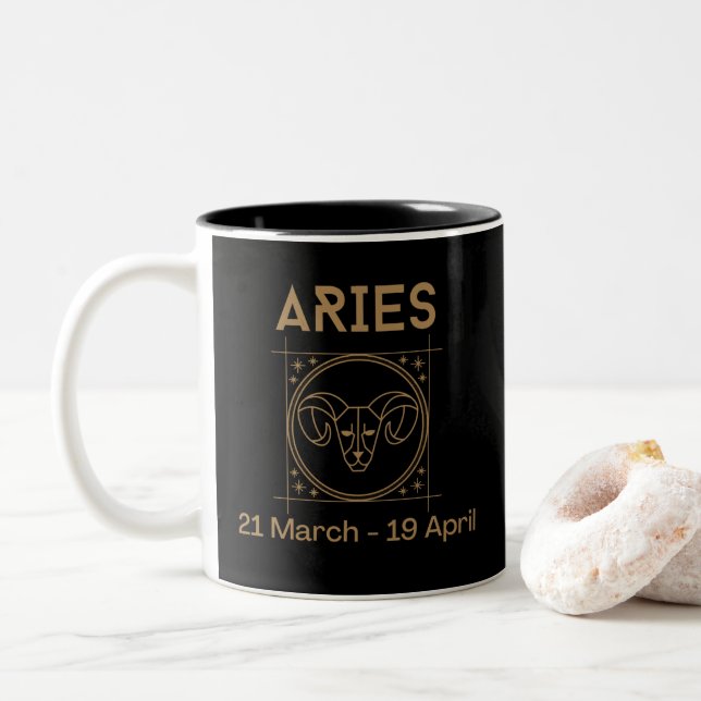 Aries Two-Tone Coffee Mug (With Donut)