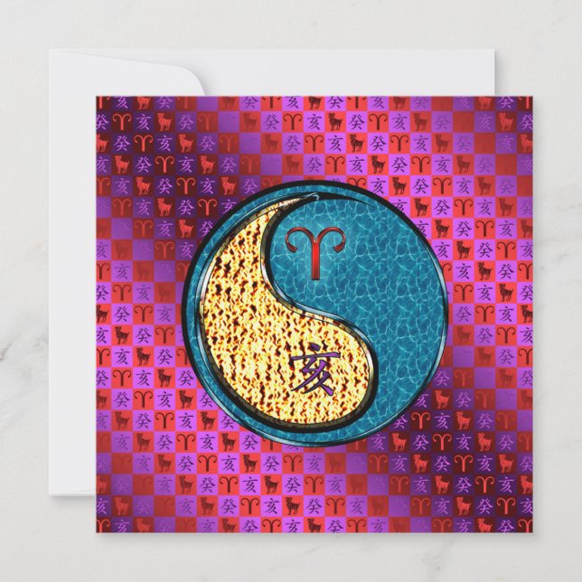 Aries & Water Boar Card (Front)