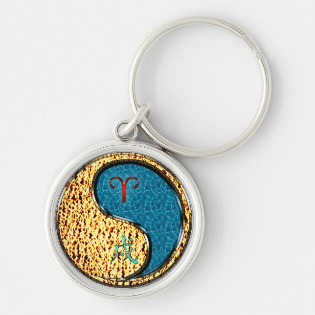 Aries & Water Dog Key Ring (Front)