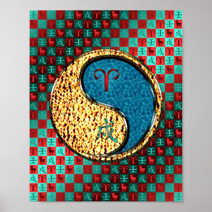 Aries & Water Dog Poster